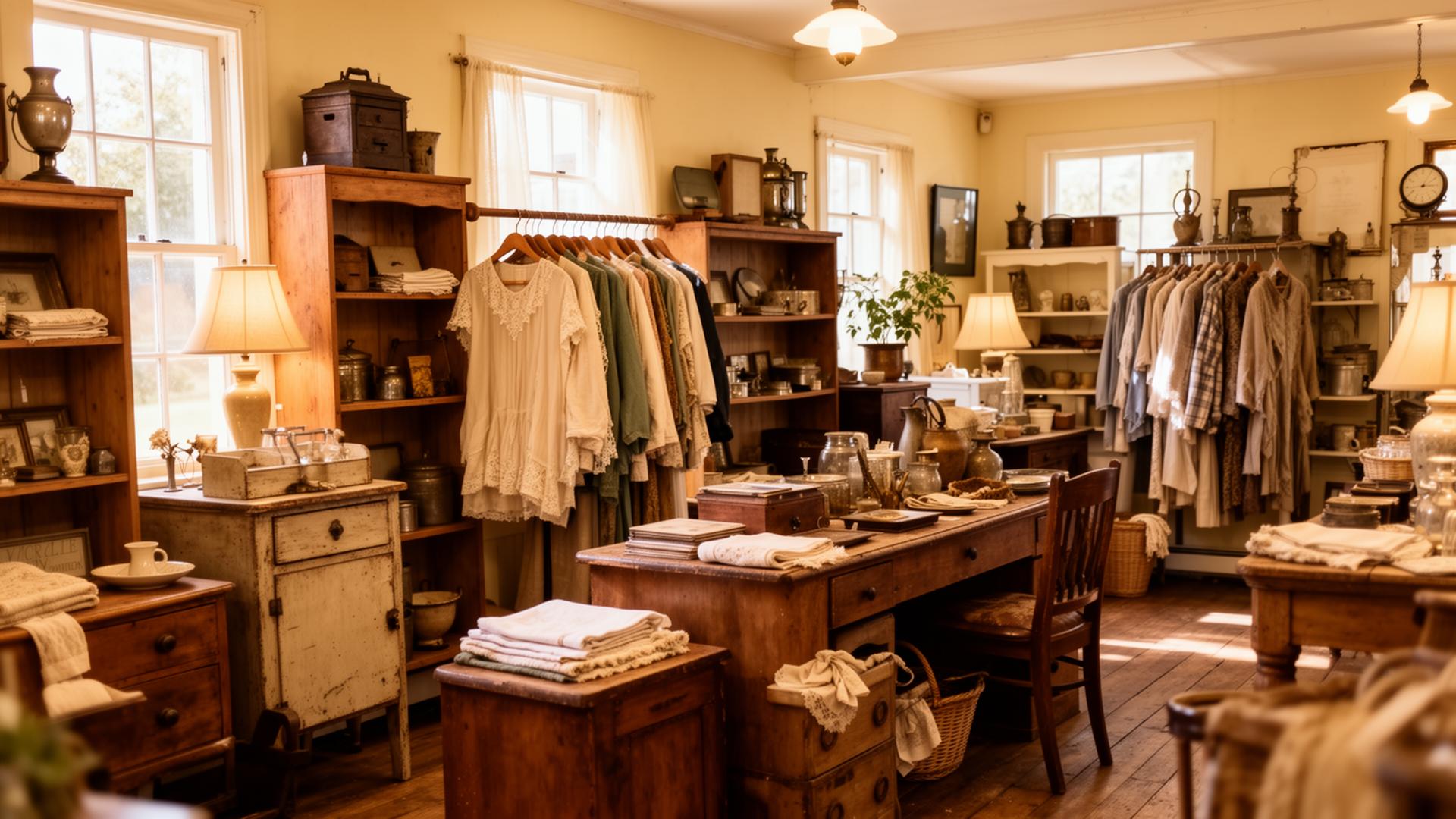 Vintage thrift store interior